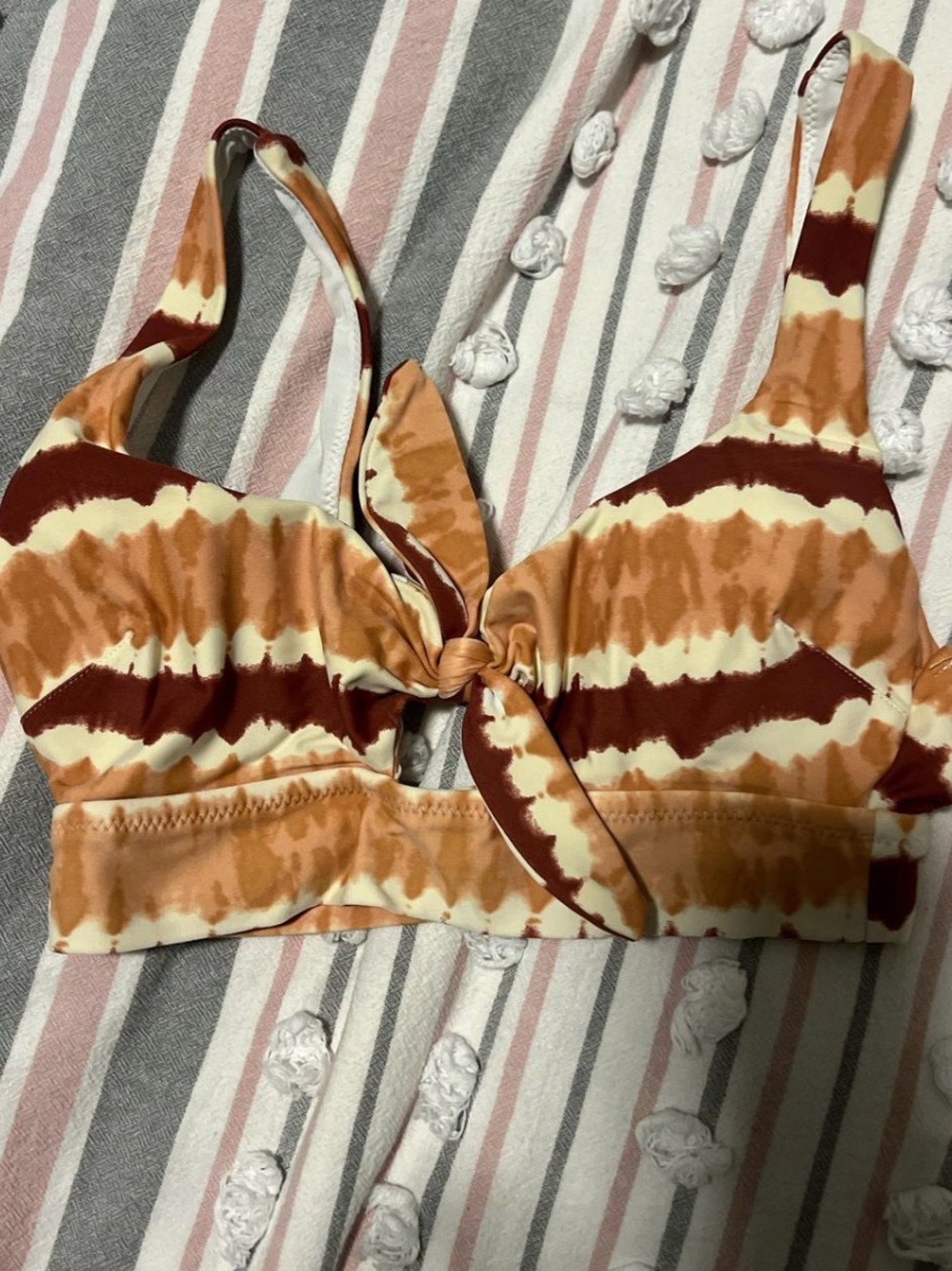 aerie Tie-Front Camisole Top in Rust, Cream and Tan